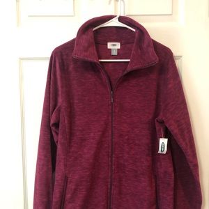 Old Navy full zip fleece. Womens large. Burgundy color.